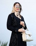 مانتو بلند مدل مهلا با جنس کرپ تسلا و تور سوزن دوزی و قد 125 - تصویر 4