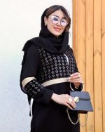مانتو بلند زنانه مدل شهرزاد با جنس کرپ تسلا سوزن دوزی و قد 120 - تصویر 7