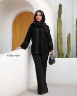 مانتو کتی شانتون زنانه و خرجکار مخمل سوزن دوزی با قد 70 (0306) - تصویر 4