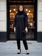 مانتو زنانه پلاس سایز با جنس صوفیا و قد 105(0403)
