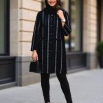 مانتو مجلسی ژاکارد بدون چروک پذیری و ایستایی بالا 0332