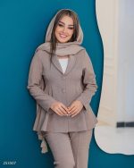 کت و شلوار زنانه یقه ارشال مدل سایماه با جنس هرمس - تصویر 2