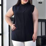 تاپ جلو پیله سایز بزرگ زنانه با جنس الیزه - تصویر 6
