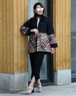 کت تابستانه زنانه مدل حدیث با جنس لنین شسته شده با خرجکار هندی دوزی