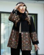 کت تابستانه زنانه مدل حدیث با جنس لنین شسته شده با خرجکار هندی دوزی - تصویر 5