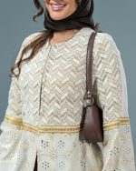 کت تابستانه زنانه مدل حدیث با جنس لنین شسته شده با خرجکار هندی دوزی - تصویر 2