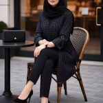 مانتو سایز بزرگ زنانه با جنس صوفیا و قد 105