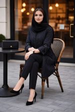 مانتو سایز بزرگ زنانه با جنس صوفیا و قد 105
