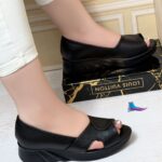 صندل طبی زنانه با لژ 4 سانت در رنگ مشکی 768
