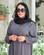 مانتو عبایی زنانه مدل حنانه با جنس کرپ ندا اماراتی با قد 140 - تصویر 8