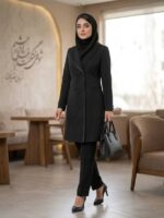 مانتو شلوار ساتن مدل شیما با جنس سوپر مازراتی و قد 95 - تصویر 3