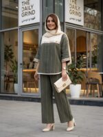 ست پانچ و شلوار با خرجکار هندی و جنس صوفیا - تصویر 8