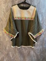 ست پانچ و شلوار با خرجکار هندی و جنس صوفیا - تصویر 6