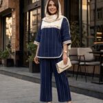 ست پانچ و شلوار با خرجکار هندی و جنس صوفیا