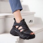 صندل تابستانی لژدار با پاشنه 8 سانت و زیره پیو
