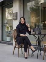مانتو سایز بزرگ اداری با جنس شانتون اندونزی و قد 95 - تصویر 3