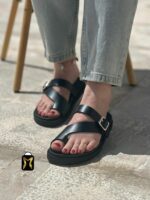صندل انگشتی زنانه با رویه چرم صنعتی در سه رنگ پرفروش 697