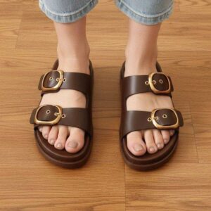 پاخور صندل زنانه مدل پینار رنگ قهوه ای (Brown) با زیره پیو نرم