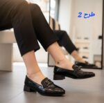 کالج زنانه مدل زنجیره ای با رویه بیاله مات و پاشنه 3 سانت - تصویر 2