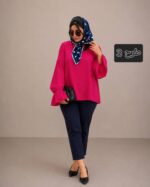 شومیز و شلوار زنانه مدل سیلویا با جنس کرپ اسکاچی - تصویر 7