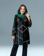 مانتو پاییزه و زمستانه مدل افسون با جنس مخمل و قد 85