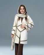 مانتو پاییزه و زمستانه مدل افسون با جنس مخمل و قد 85 - تصویر 7