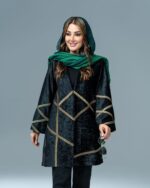 مانتو پاییزه و زمستانه مدل افسون با جنس مخمل و قد 85 - تصویر 8