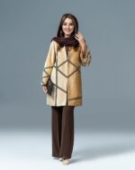 مانتو پاییزه و زمستانه مدل افسون با جنس مخمل و قد 85 - تصویر 5
