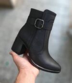 نیم بوت زنانه مدل آیلین با پاشنه 7 سانت رنگ مشکی - تصویر 3